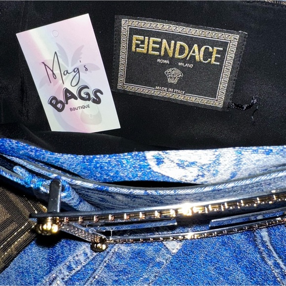 Versace x Fendi: Skirt with Belt Denim Patchwork by Fendace *RARE* (on Runway) - Picture 15 of 16
